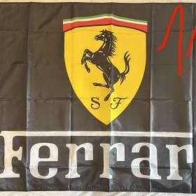 114 - Banner - Vlajka - prapor logo Ferrari - černá 90x150 / 19854802
