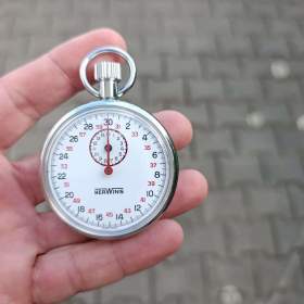 Foto inzerátu Originální švýcarské mechanické stopky Hervins - funkční