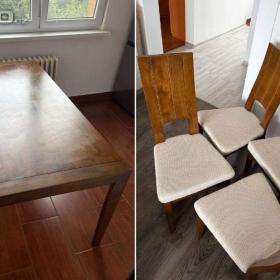 Kuchynský stôl z masívu + 4 stoličky / 19901663