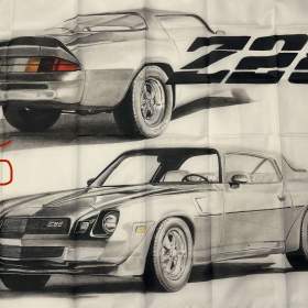 135 -  Banner prapor vlajka -  Chevrolet CAMARO II Z28 -  šedá 90x150 cm / 19904355