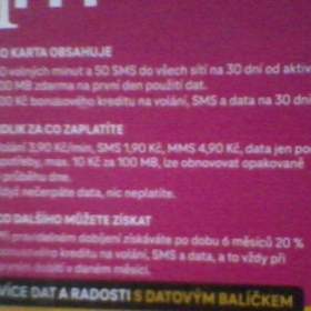 Foto inzerátu Nová předplacená SIM karta T-Mobile