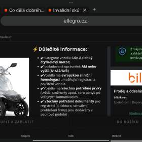 Fotka k inzerátu Prodám dvousedadlový čtyřkolový elektrický skútr  / 18567801