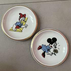 DVOJICE VZÁCNÝCH DISNEY TALÍŘKŮ – MINNIE &  DAISY – BOGUCICE – PRL / 19952864