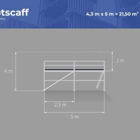 Plettac systém Nové fasádní lešení, ocelové konstrukce 4,3x5 SCAFF 74 / 19954330