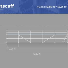 Foto inzerátu 4,3x12,85 Nové fasádní lešení – BAUMANN systém, ocelové konstrukce 55m2
