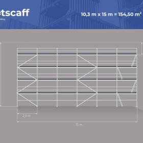 Nové fasádní lešení – Plettac systém, ocelové konstrukce 10,3m x 15m / 19954441