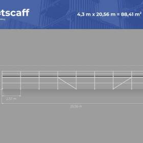 Foto inzerátu Ocelové fasádní lešení BAUMANN – kompletní sada + doprava 4,3X20,56=88m2