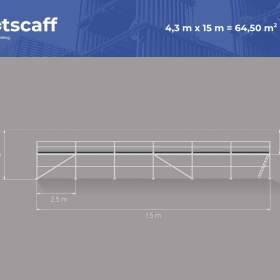  scaff 74 Plettac systém Nové fasádní lešení, ocelové konstrukce 65m2 4,3X15 / 19954843