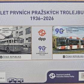 Fotka k inzerátu Vlastní známka -  90 let pražských trolejbusů (vyprodaná emise ) / 19962464