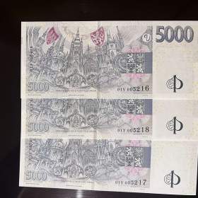 Foto inzerátu Bankovka 5000 Kč s přítiskem ČNB série L,R,X,V,S,Y