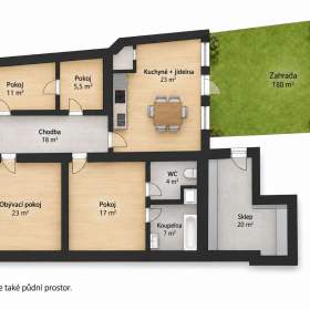 Foto inzerátu Prostorná bytová jednotka 110 m² se zahradou – možnost výměny za menší byt v Brně