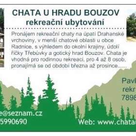 Foto inzerátu Chata u hradu Bouzov - rekreační ubytování