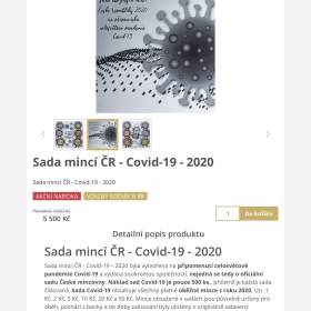 Foto inzerátu Vzácná sada oběžných mincí Covid ( emise jen 500 ks. )