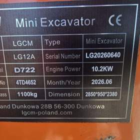Foto inzerátu Minibagr LGCM LG12A 1,1 t Kubota +3 lžíce 20/40/80