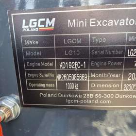 Foto inzerátu Minibagr LGCM LG10 1T s drapákem + 3 lžíce 