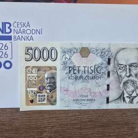 Foto inzerátu Bankovka 5000 Kč s přítiskem ČNB série L,R,X,V,S,Y