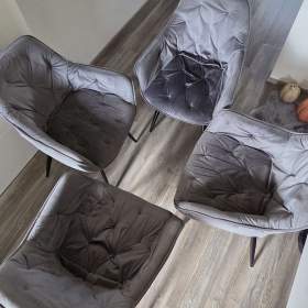 Foto inzerátu Jídelní židle MONGU - šedá, 4 kusy