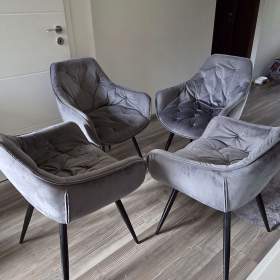 Foto inzerátu Jídelní židle MONGU - šedá, 4 kusy