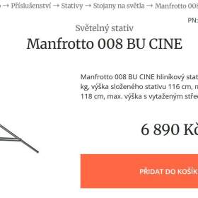Fotka k inzerátu 309 -  nový stativ Manfrotto 008 BU / 19939548