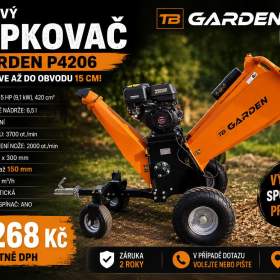 Foto inzerátu Benzínový štěpkovač TB GARDEN P4206 15 HP