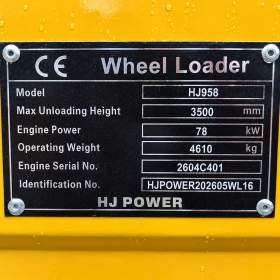Foto inzerátu Kolový nakladač HJ Power HJ958 78 kW, 4×4