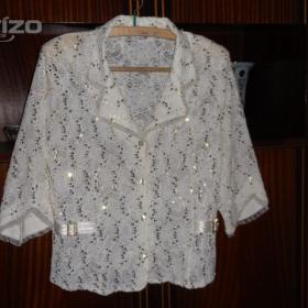 Fotka k inzerátu Prodám: světlý flitrovaný kabátek pro slavnostní příležitosti, vel. 46- 48 za 350,-  Kč / 19506677