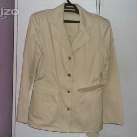 Prodám: dámský béžový kostýmek se sukní, denim, vel. 40, jako nový za 330,-  Kč / 11754286