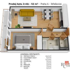 Foto inzerátu Prodej bytu 2+kk 44 m², Praha