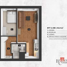 Foto inzerátu Prodej bytu 2+kk 43 m², Praha