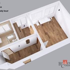 Foto inzerátu Pronájem bytu 1+kk 33 m², Jablonec nad Nisou