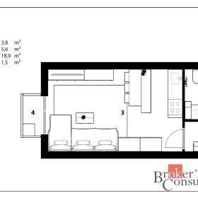 Foto inzerátu Pronájem bytu 1+kk 29 m², Hradec Králové