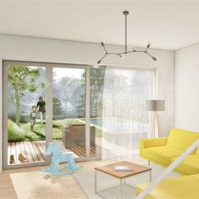 Foto inzerátu Krajní řadový RD S 01 4+1, 158 m2, garáž, 383 m2 zahrada, projekt Sedmdomů, Kladno