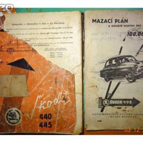 Fotka k inzerátu Prodám manuál „ Mazací plán a Seznam náhradních dílů“ . Škodu 440 a Škodu 445. / 19150628