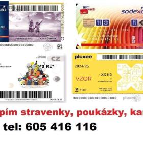 Fotka k inzerátu CELÁ ČR -  KOUPÍM IHNED STRAVENKY A POUKAZY SODEXO, EDENRED, UNIŠEK+  / 18204147