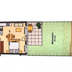 Foto inzerátu Prodej bytu 2+kk 41 m2, předzahrádka 62 m2, DV, Praha 5 - Barrandov