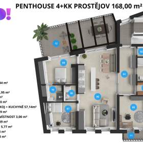 Foto inzerátu Prodej luxusního Penthouse bytu, Prostějov