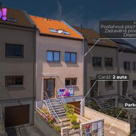 Foto inzerátu Prodej řadového rodinného domu 5+kk se zahradou a dvougaráží, Praha 8 - Staré Ďáblice