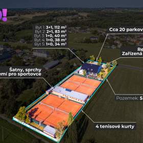 Foto inzerátu Prodej komerčního objektu s restaurací s 4 tenisovými kurty a 5 byty