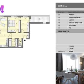 Foto inzerátu Pronájem bytu 3+kk, 74m² s parkovacím místem, terasou 13m² a lodžií 10m², ul. F. X. Riepla, Ostrava