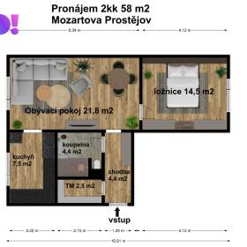 Foto inzerátu Pronájem exklusivního bytu 2+kk po kompletní rekonstrukci, Prostějov