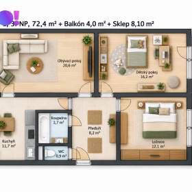 Foto inzerátu Prodej bytu 3+1, 72 m², Slavkov u Brna